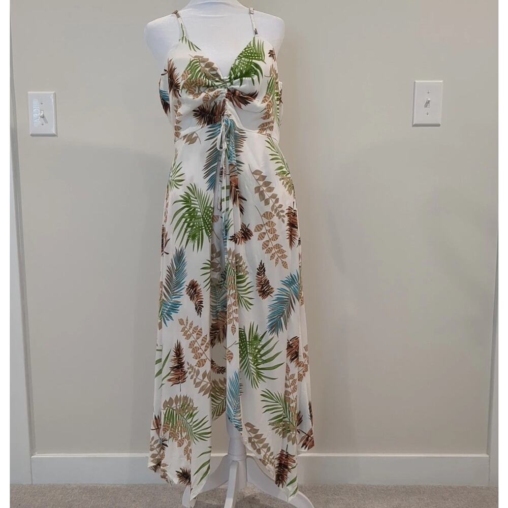 Hayden Shorts Romper Women L Tropical Skirt Overlay Spaghetti Strap Boho Beach